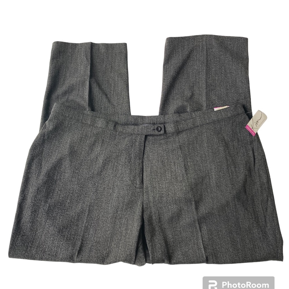 Kim Rogers Womans 24W Back White Speckeled Dress Pants Straight Flat Front NWT